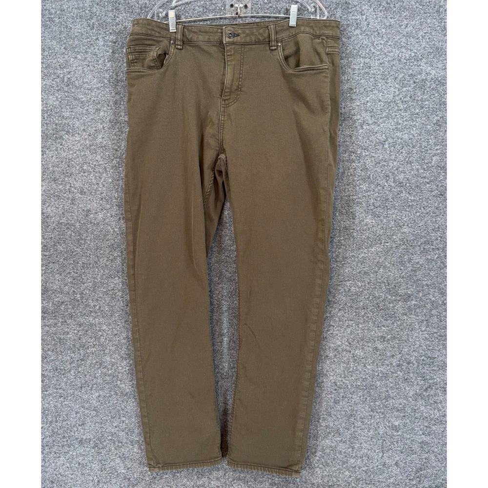The Perfect Jean NYC Slim Thick Pants Men 36 Brown Olive Green Stretch Chino